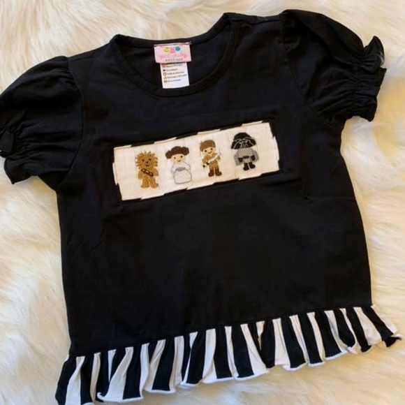 Smocked Space Characters Ruffle Shirt - Picture 1 of 1